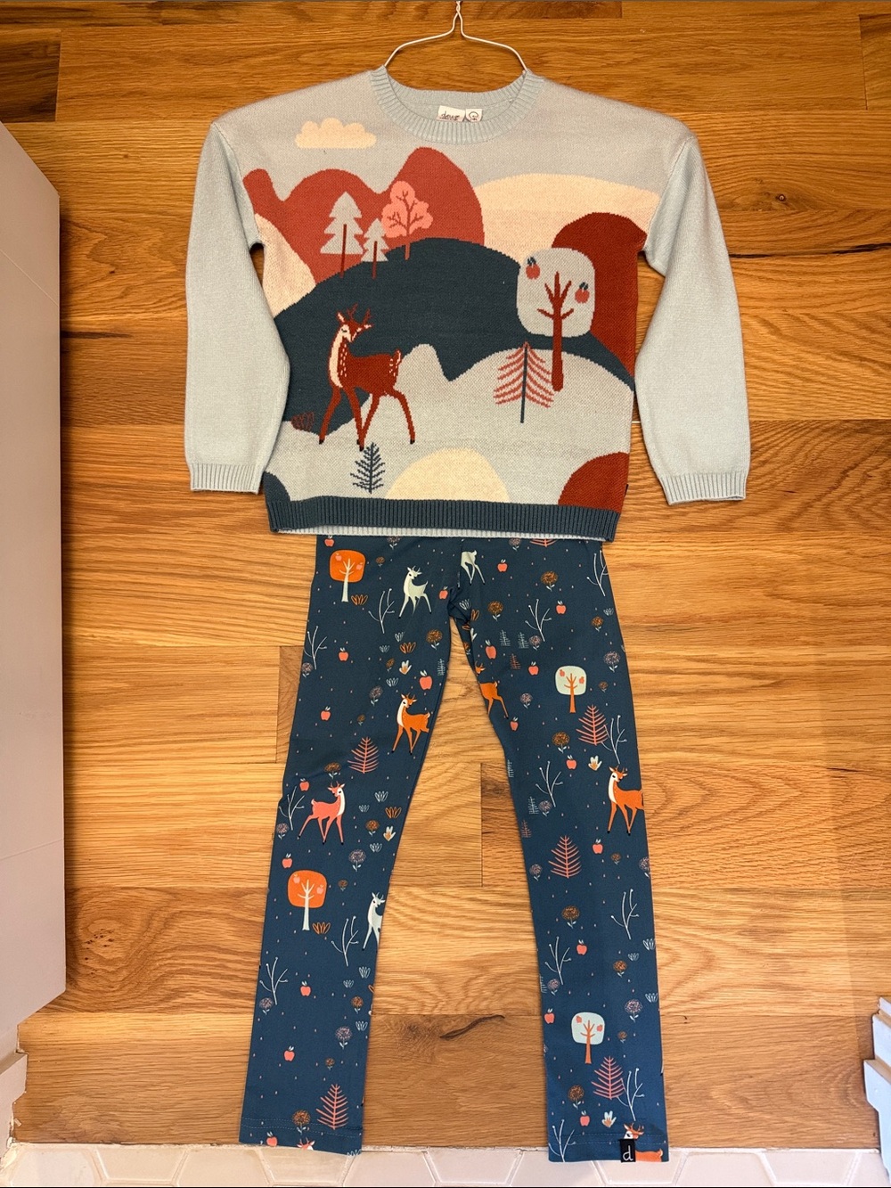 deux par deux Blue Multi Scenic Crewneck Sweater